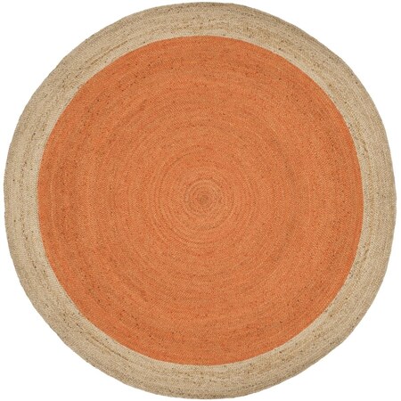 Safavieh 3 x 3 ft. Natural Fiber Hand Woven Round Area RugOrange & Natural NF801B-3R
